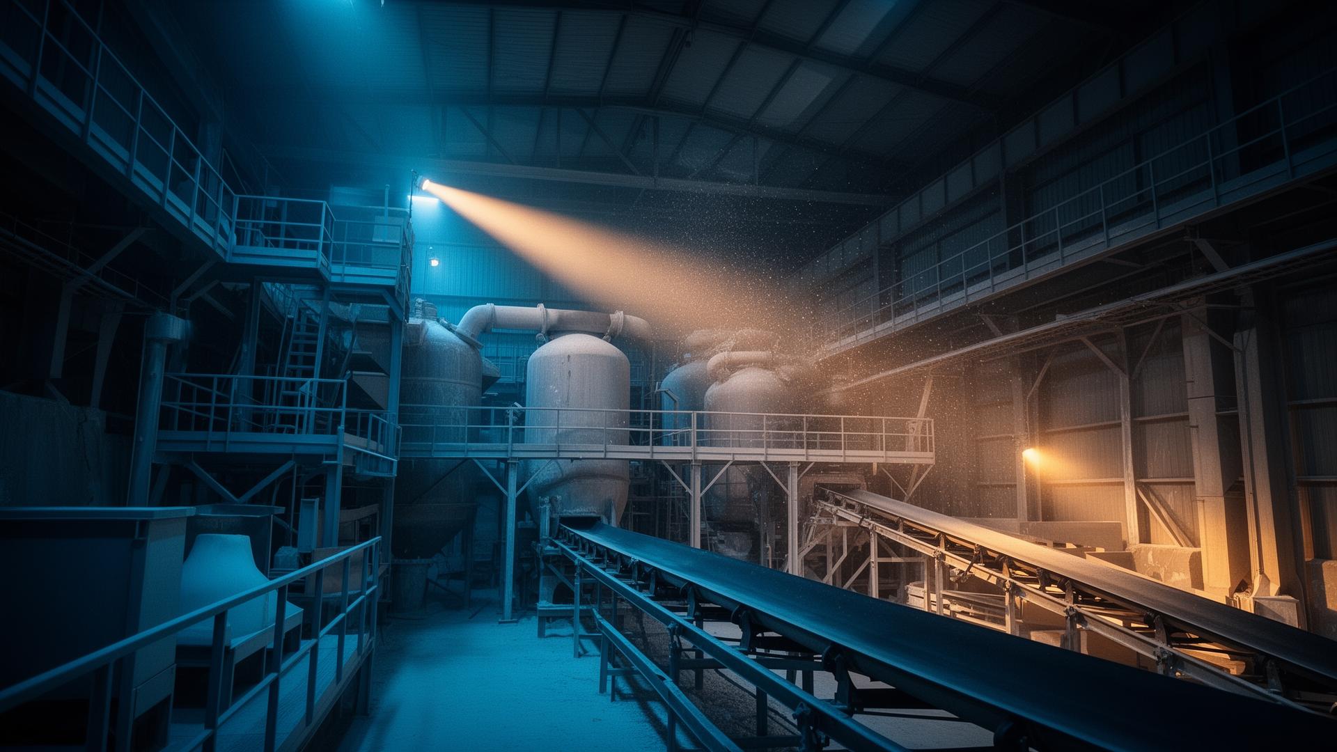 Gypsum manufacturing plant interior